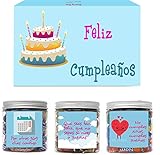 SMARTY BOX Caja Regalo Chuches Caramelos y Gominolas Cumpleaños Hombre y Mujer, Pareja, Amigos, Cesta Golosinas Chuches Dulces sin Gluten, Fabricado en España (Caramelos)