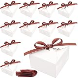 Caja Papel Kraft, 30 Piezas Banquete de Boda Embalaje Caja, Cajitas de Carton para Regalos, Mini Pequeña Cajas Chuches Comunion para Dulces, Chocolate, Artículos Fiestas, Cumpleaños, Navidad, Blanco
