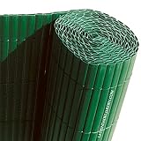 Suinga Cañizo ocultación DOBLE CARA 1 x 5 m, PVC verde, aporta un aspecto moderno, elegante y diferente en su jardín o terraza