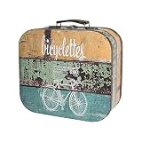 HMF VKO200 Maleta Vintage de Madera | 25 x 21,5 x 8,5 cm | Pequeño | Decoración Bicicleta