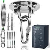 ersatzteilshop basics Juego de suspensión para silla colgante [17 piezas] – Soporte para saco de boxeo con certificación TÜV con capacidad de carga de 150 kg –Muelle hamaca giratorio 360°