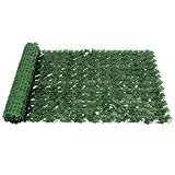 Deepboom Rollo de valla de hiedra artificial para jardín, valla de jardín de hiedra verde, para balcón, decoración de exterior, jardín (100 x 300 cm)