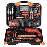 Juego de taladros para herramientas domésticas de 120 piezas, kits de herramientas para bricolaje, kits de herramientas para el hogar en general, reparación