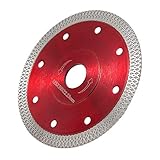 Disco diamantado de 125 mm, fino, profesional, disco diamantado, amoladora de corte para gres porcelánico, azulejos, cerámica, mármol, seco y húmedo (rojo, 125 mm)