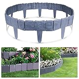 FORMIZON Borde de Jardín, Borde para Césped en Imitación de Piedra, Valla Flexible de Jardín, Borde-césped Efecto de Piedra, Bordes del Césped Parterres Borde Decoración para Patio