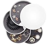 Joyero Mujer Joyero Cilíndrico，Caja de Almacenamiento de Joyas de Anillo de Pendiente de Pulsera，Pequeña Caja de Almacenamiento Con Tapa，Joyero Blanco Caja de Almacenamiento de Escritorio Simple