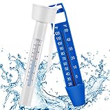 Gafild Termómetro para Piscina，Temperatura del Agua Termómetros Flotante con Cuerda para Todo Uso en Interiores y Exteriores Piscinas, spas, Jacuzzis, Acuarios y Peces estanques