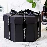 Dankera Caja de Regalo de Explosión Caja de Regalo de Explosión de Bricolaje con 6 Caras Memoria de Amor Álbum de Fotos de Bricolaje Caja Sorpresa Caja de Imagen Explosiva Hecha a Mano