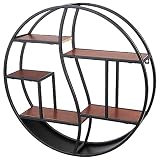 Hansmeier Estantería metálica de pared | Estantería flotante industrial | Diámetro 56cm | Estantería moderna para salón, cocina o dormitorio | Perfecta para la decoración y el almacenamiento
