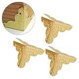 Haofy Protectores de Esquinas, 12 Piezas Esquinas de Muebles de Bronce Decorativo en Forma de Triángulo, Antiguo Protección de Bordes para Cajas, Muebles, Estanterías, Mesas