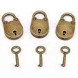 Autone Old Vintage Estilo Antiguo Mini Archaize Candados Cerradura con Llave (Juego de 3)