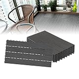 LARS360 WPC Baldosas de Madera, Terraza Baldosas, Jardín Baldosas de Baldosas de Suelo Baldosas para Balcón Decking Azulejos 30 x 60cm Tiles, para Porche Patios Jardin, Antracita, Set de 6(1 m²)