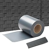 SWANEW protección de privacidad Rollo PVC para Vallas de Doble Varilla, con 40 Clips, Opacas, antirayos UV, protección Visual para Valla, protectores vallas jardin (65 m x 19 cm, Antracita)