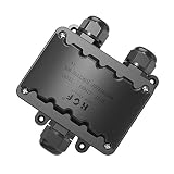 Cajas Electricas, Grandes 3 VÍAs Caja Estanca IP66 Negro Caja Empalmes Estanca, M20 PresiÓN de Cable 9mm-14mm (ABS + PVC)