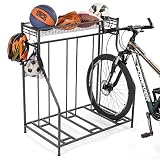 Aparcamiento para Bicicletas, Soporte para Bicicletas Ajustable, Soporte de Estacionamiento para 3 Bicicletas y Organizador para Bicis para Interior y Exterior para Suelo
