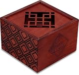 Secret Box Plum Blossom Rompecabezas de Madera. Caja Secreta Japonesa de Nivel 4. Juego de Ingenio. Caja de Seguridad para Tesoro de 11 x 11 x 7,5 cm