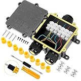 Cajas de Empalmes IP68 Caja de Conexiones Impermeable Eléctricas,Conector de Cable Externo de 3 Vías Estanca para Cable 4-14 mm Iluminación de Jardines Subterráneos