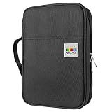 YOUSHARES 166 slots caja de lápices de colores, 110 ranuras gel plumas FO organizador de la caja para colorear, práctico soporte de lápiz de color multicapa (Negro)