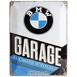 Nostalgic-Art BMW Garage Placa Decorativa, Metal, Multicolor, 30 x 40 cm
