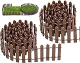 BLUESEABUY 2 Piezas Valla de Jardín en Miniatura 90 x 5cm Mini Valla de Madera Pequeña Flexible Valla de Madera para Adorno en Miniatura Jardín Micro Planta Decoraciones Bricolaje Manualidades