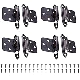 8 Piezas Bisagras Puertas Armarios, Bisagras de Gabinete con tornillos, Bisagra Atornillable de Puerta, Bisagras Plegables para Puerta del Armario y Puerta Mueble Cocina
