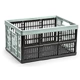 CABLEPELADO - Caja Plegable con Asas de 32L - Almacenamiento - Caja Robusta - Capacidad de 32 litros - Carga util 20 kg Color Verde Claro