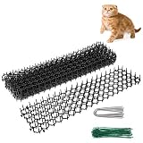 Pinchos Anti Gatos Plástico Esterilla para Gato Repelente Humano Valla de Pared para Interiores/Exteriores 49 × 14 × 2.7cm