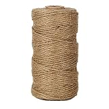 EDGEAM 328 pies/100m Natural Yute Cuerda Twine Cordel de Jute para la Etiqueta de la Caída, Tarjeta, Regalo, Manualidades Bricolaje, Jardín Trabajo (1PC)