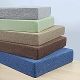 WUWEI Cojín rectangular duradero grueso para banco de 2 plazas de muebles de jardín de 3 plazas, espuma suave, cojín de asiento de sofá largo antideslizante, colchoneta de silla