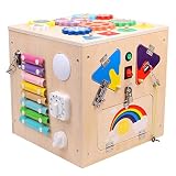 Lamdoo Montessori Busy Box Ocupado Tablero Entrenamiento Bebé Habilidades básicas para la Vida para bebés pequeños