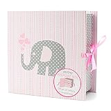 Tri-Coastal Design - Caja de Primeros Recuerdos de Bebé Con 4 Cajas Para Guardar Los Recuerdos y Tesoros Especiales (Sweet elephant)