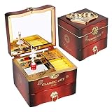 Maxjaa Joyero musical, con diseño de bailarina, caja de almacenamiento de joyas musicales, caja de música marrón con cajón y para Elise Tune, regalo para hija novia en Navidad cumpleaños San Valentín