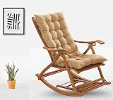 Ommda Cojin Tumbona algodón de Memoria Jardin Cojín Trona Silla de la Silla con Respaldo Alto Camello 120x50x8cm