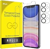 JETech Protector de Pantalla para iPhone 11 6,1 Pulgadas y Protector de Lente de Cámara, Cristal Vidrio Templado, 2 Paquetes Cada Uno
