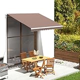 vidaXL Tela de Repuesto para Toldo Parte Superior Dosel Lona Recambio Jardín Patio Terraza Balcón Parasol Refugio Impermeable Marrón 3x2,5 m