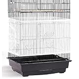Cubierta Ajustable de Jaula de Pájaros Colector de Plumas Semillas Malla Red Nylon Universal de Jaula Pájaros Protector Falda Suave Aireado para Jaulas Cuadradas Redondas (Blanco)