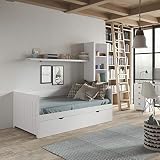 MOBLED Cama Nido Juvenil Doble Blanca LACADA 90x190