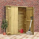 Gecheer Caseta Herramientas Jardín Armario Herramienta para Exterior Terraza Patio Cobertizo Armario Caseta de Jardín Madera Pino iImpregnada 123x50x171 cm