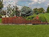 Cerca de borde de cama de jardín de mimbre - 20 cm de alto - Hecho en la UE - 100 cm de longitud