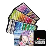 120 Lápices de Colores (Numerados) con Caja de Metal - Estuche de Lapices de Dibujo Profesional para Mandalas y Libros de colorear para Adultos