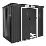 TecTake Cobertizo caseta de jardín metálica de Metal Invernadero almacén | + fundación Modelos (Tipo 4 | Gris | no. 402569)