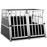 Cadoca Transportín Talla XXL para Perros y Mascotas Caja Jaula de Transporte Viaje de Aluminio para Coche avión