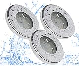 Trango Conjunto de 3 IP44 Foco empotrable LED empotrado I empotrado para iluminación TG6729IP-038-6W I bañador I focos de techo en cromo para baño I ducha I sauna con 3x LED iluminante 3000K de acero inoxidable blanco cálido.