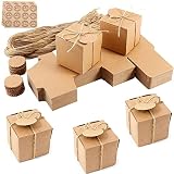 Aieraczy 50 Piezas Cajas Pequeñas Regalo, Caja Pequeña Carton, Cajitas de Carton para Regalos, Caja Papel Kraft para Chuches, Dulces, Chocolate, Joyería, Bodas, Artículos Fiestas, Cumpleaños,Marrón