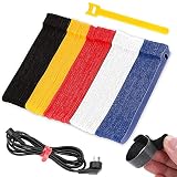 Ataduras de Cable, 150 Pcs Reutilizables Cable Ties, Cable Correas Set, Ajustable Ataduras Cable, Gancho y Bucle Cable Correas, Organizador Cables Corbatas Correa para Hogar y Oficina (Multicolor)