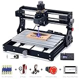 Kocriz actualización 2 en 1 3018 Pro fresadoras con 5,5w módulo láser azul, 3 ejes grabado laser engraving machine con 3 0.1m pomos, interruptor de límite, parada de emergencia, z sonda,300x180x450mm