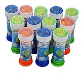 alldoro 63072 Bubble Fun - Burbujas de jabón (12 Unidades, 55 ml, jabón con Varilla de Palo y Laberinto en la Tapa, 12 Unidades para Bodas y JGA, para niños a Partir de 36 Meses y Adultos, Multicolor