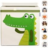 GLÜCKSWOLKE Caja Juguetes Almacenaje - 15 Motivos I Baules Infantil I Cubos Organizador (33x33x33) Cuarto de Niños I Contenedor Habitacion Niñas I Cesto Dormitorio Bebe (Cocodrilo)