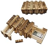 Mini Secreto Cajas Caja Secreta de Madera para Decoración Caja Mágica de Madera con Cajón Caja Secreta de Madera Caja De Recuerdo Cajón con 2 Cajón Secreto para Regalos Creativos, Joyas y Dinero