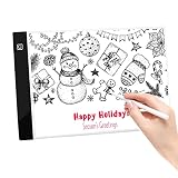 Guiseapue Mesa de Luz para Calcar, LED Tableta de Luz Dibujo A4 de Iluminación de la Caja de Alimentación Micro USB Mesa de Luz Montessori Ideal para Animacion Tatoo Dibuja （Con Cable de Datos)